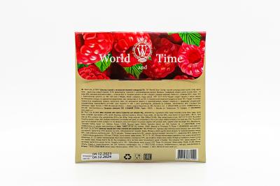 Шоколад горький World & Time «FRUIT COLLECTION» с натуральной малиной и миндалем 80 гр
