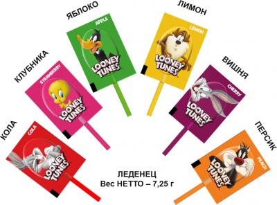 Леденец на палочке Looney Tune Ассорти 7,25 гр